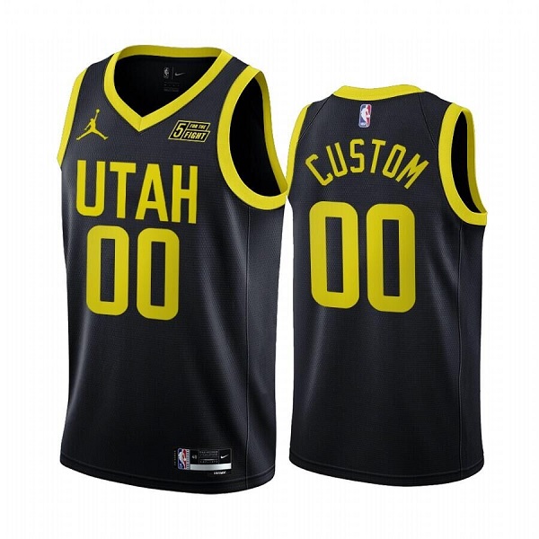 Men's Utah Jazz Customized 2022/23 Black Association Edition Stitched Basketball Jersey
